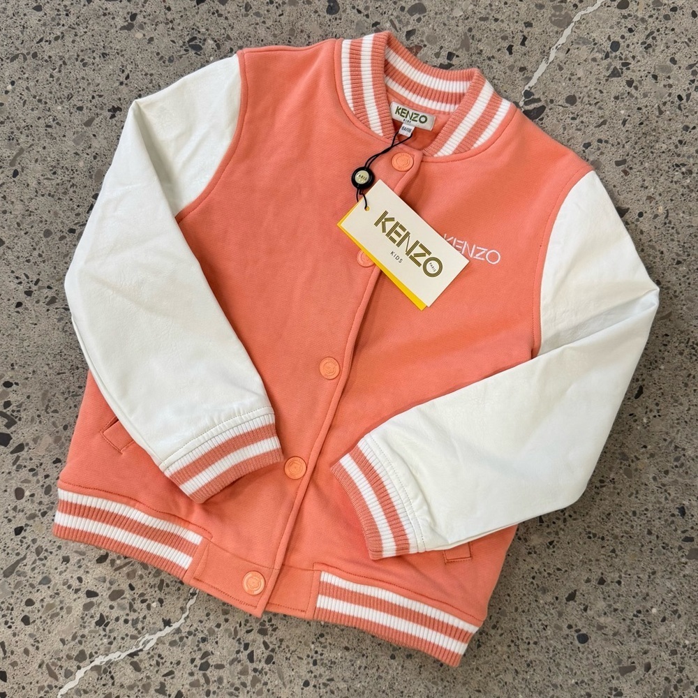 Kenzo Peach Elephant Varsity Jacket - Size 6A - NWT - Picture 2 of 10